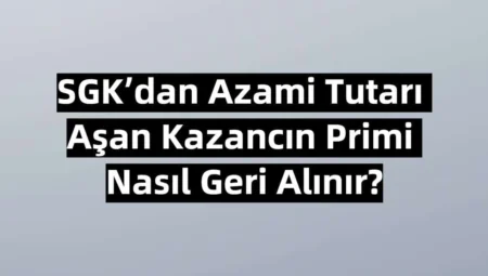 SGKdan Azami Tutarı Aşan Kazancın Primi Nasıl Geri Alınır?