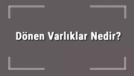 Dönen Varlıklar Nelerdir? Dönen Varlıkların Özellikleri Nelerdir?